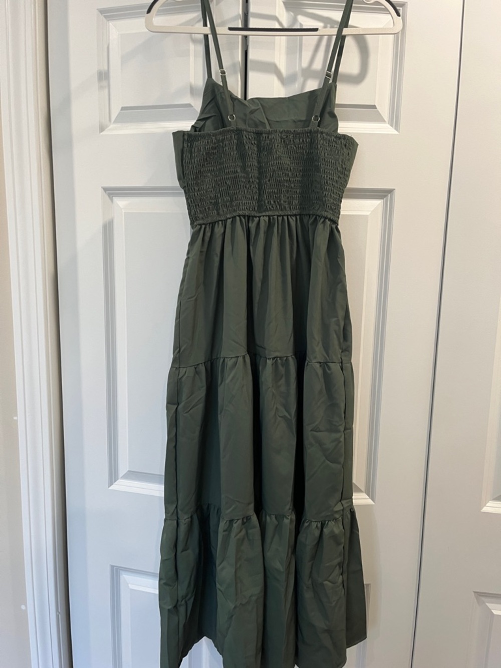 🌟HOST PICK🌟. Women’s Olive Green Tiered Maxi Dress w/ side slit - Picture 6 of 6